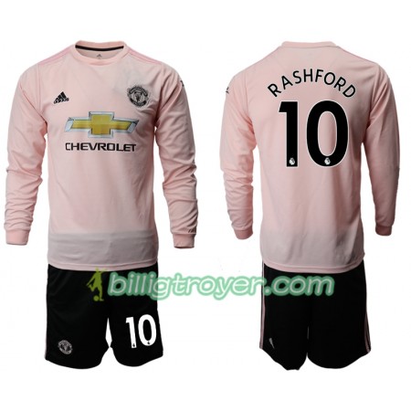 Billige Fotballdrakter Manchester United RASHFORD 10 Barn Bortedraktsett 2018/19 Langermet